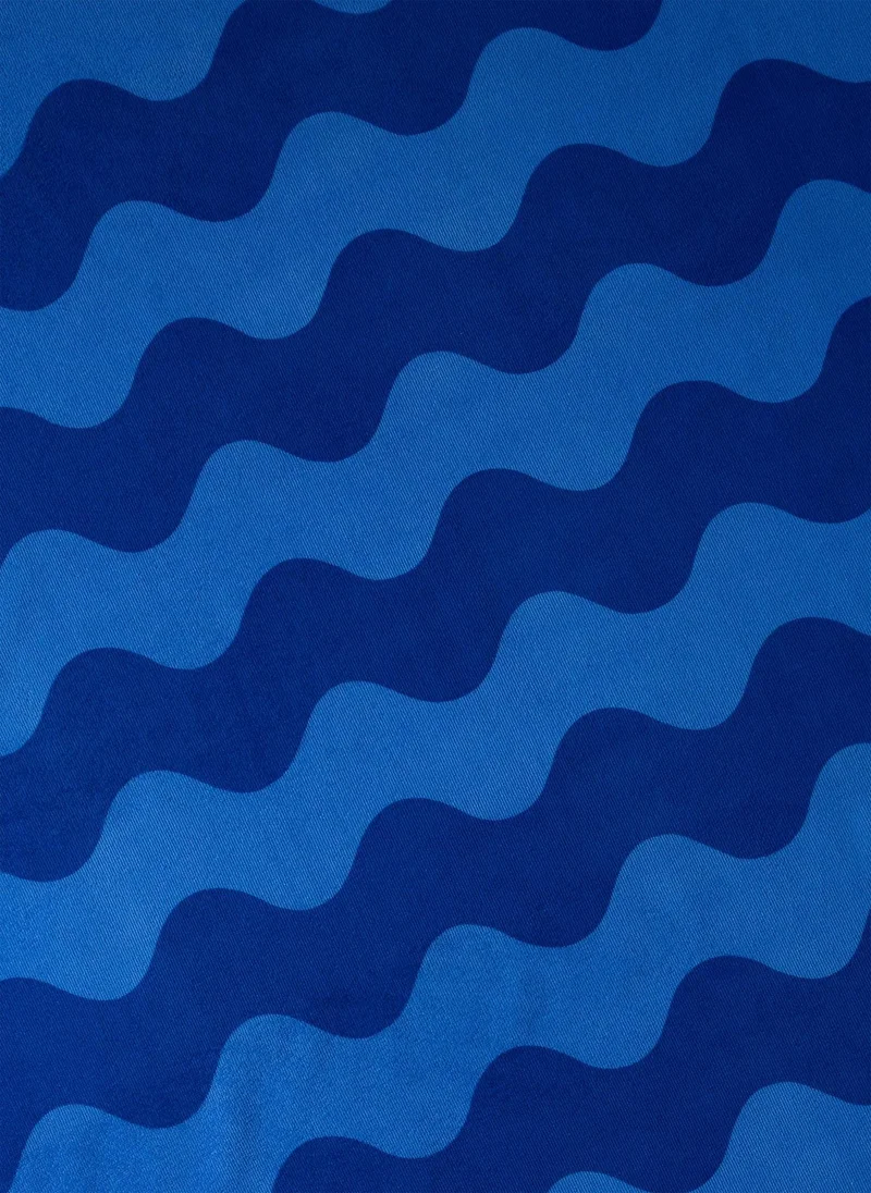 ماتلان Blue Wavy Stripe Extra Large Beach Towel